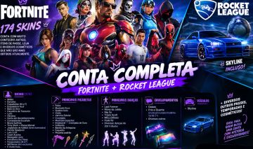 (CONTA TUNADA) Fortnite + Rocket League (Diversas skin queridas + Recompensa GC)