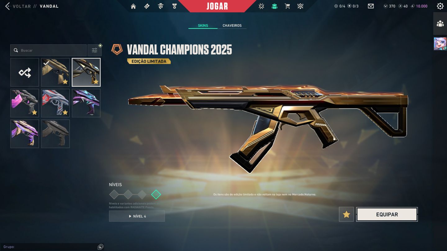 Conta com 1500$ gastos champions 2025+pacote vct+kuronami