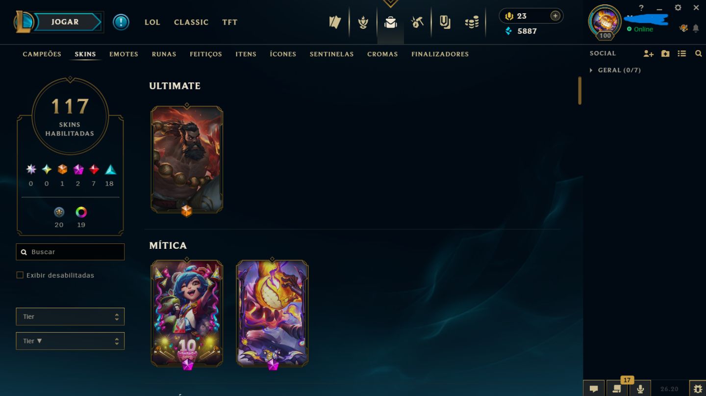 Conta rara de 2011 com kayle juiza e shaco pandemonio de prestigio