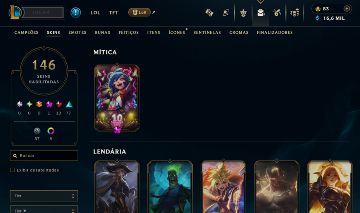 CONTA LOL COM 146 SKINS QUASE TODOS OS CAMPEÕES, LVL255, TA NO MD10!!!