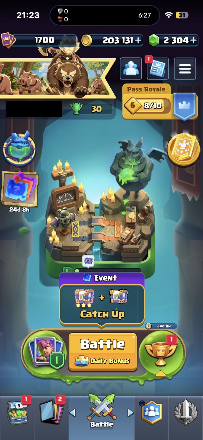 CONTA CLASH ROYALE 14k TROFÉU