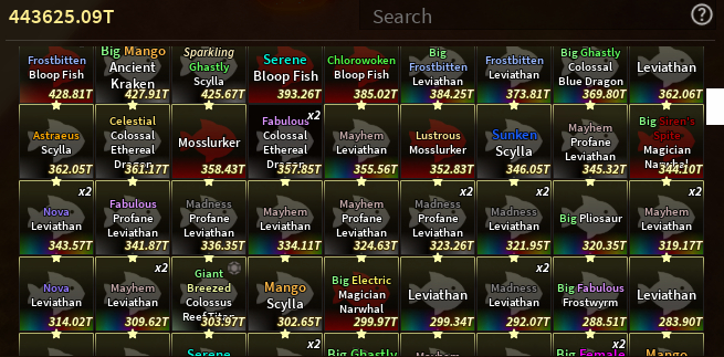Fisch - itens, relics e peixes raros (via trade plaza)
