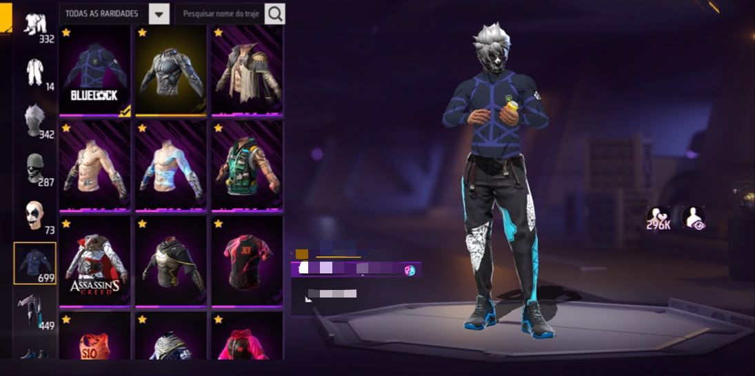 CONTA VETERANA FF PRIME 7 700 PEITORAIS + 2 EVO LVL 7 + PASSES ANTIGOS!