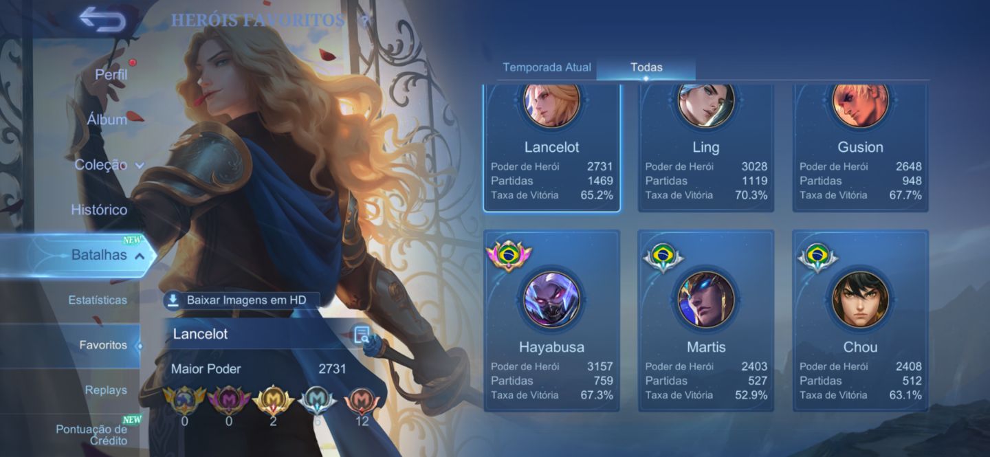 ML - MEGA 2 QUASE 1 - QUASE OUTRA LEGEND - MUITAS SKINS RARISSIMA