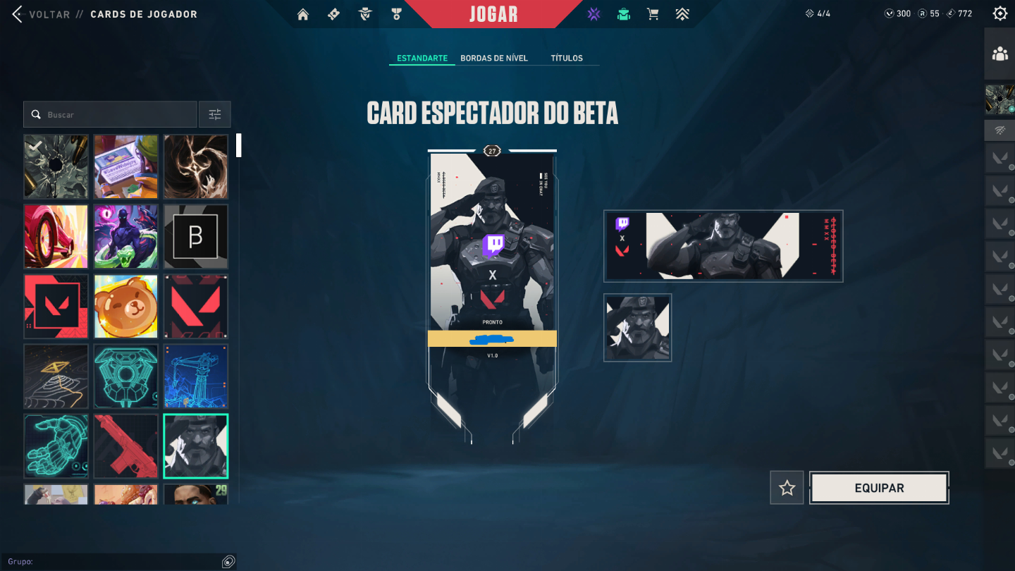 CONTA VALORANT COM CARD BETA, VANDAL EX.O, KURONAMI 2.0, PHANTOM ION E PAS