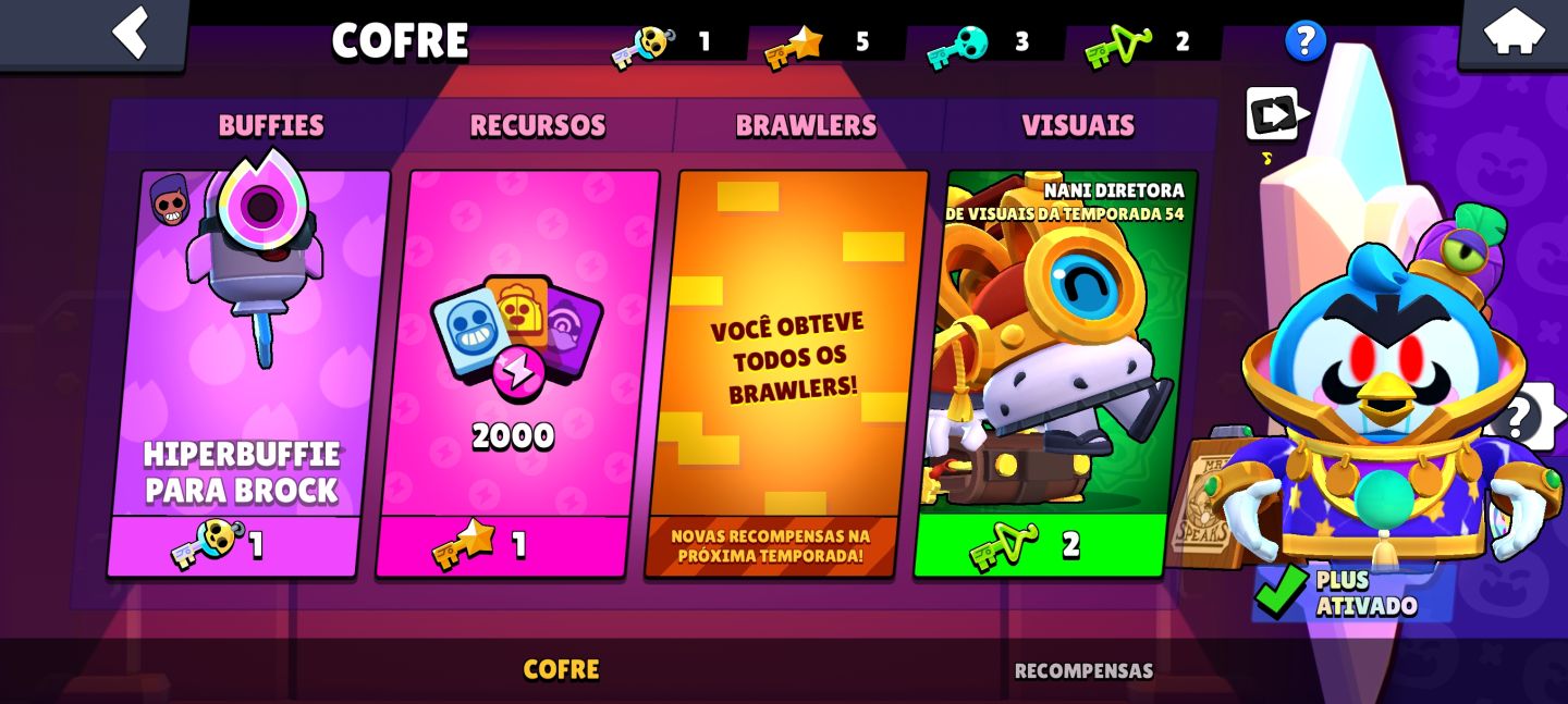 CONTA DE BRAWL STARS 74.4K TROF., 99 HYPERCARGAS, TODOS OS BRAWLERS LEVEL 9+