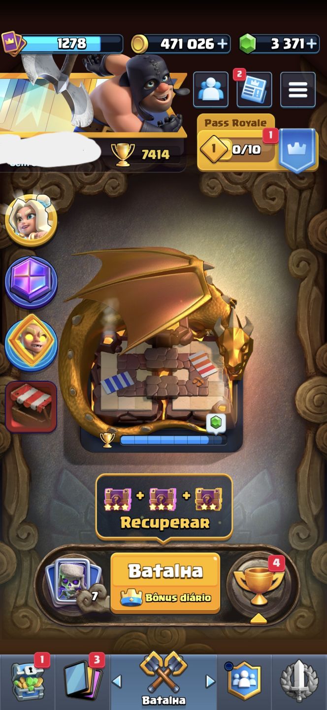 Conta Clash Royale Arena 19 7400 Troféus