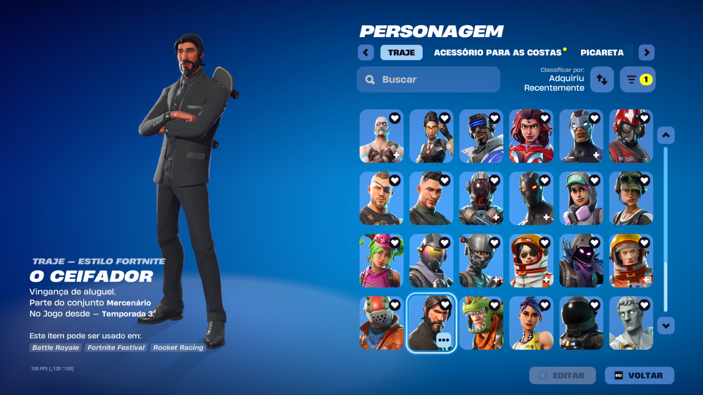 CONTA ANTIGA, 137 SKINS, PASSES ANTIGOS, ( 2 até o 6 da Temporada 1) E MUITO+++
