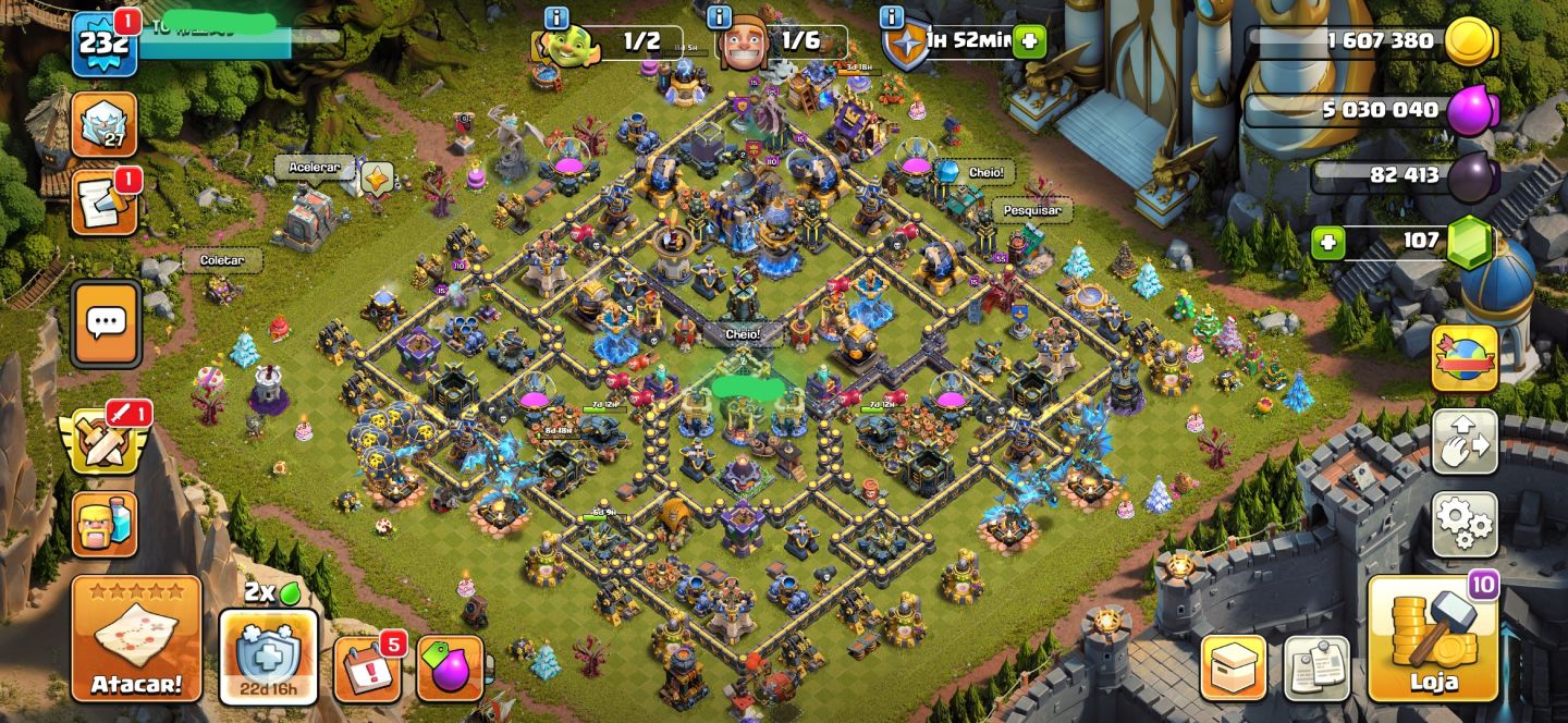 Conta clash of cans cv 18 em acc 8ballpool