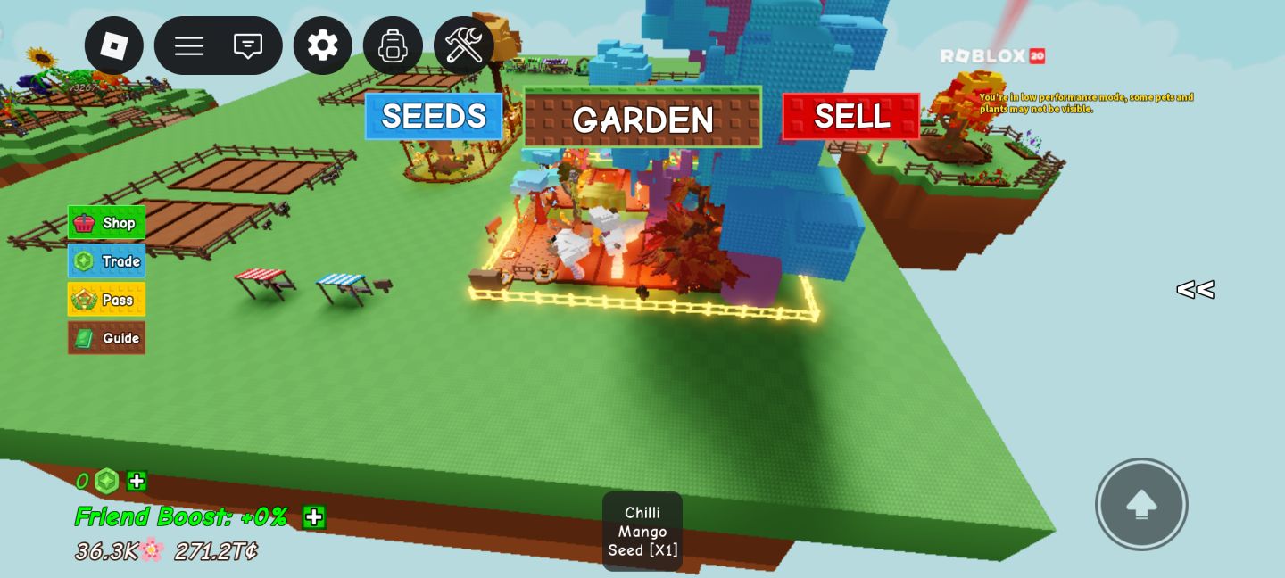 Conta Roblox Top focada em Grow a Garden 2 Elder Candy Blossom Gigante