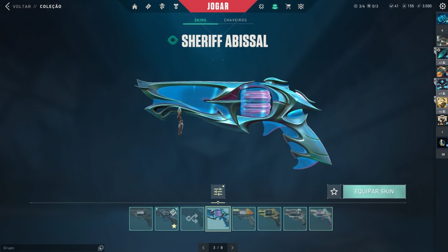 Conta com várias skins