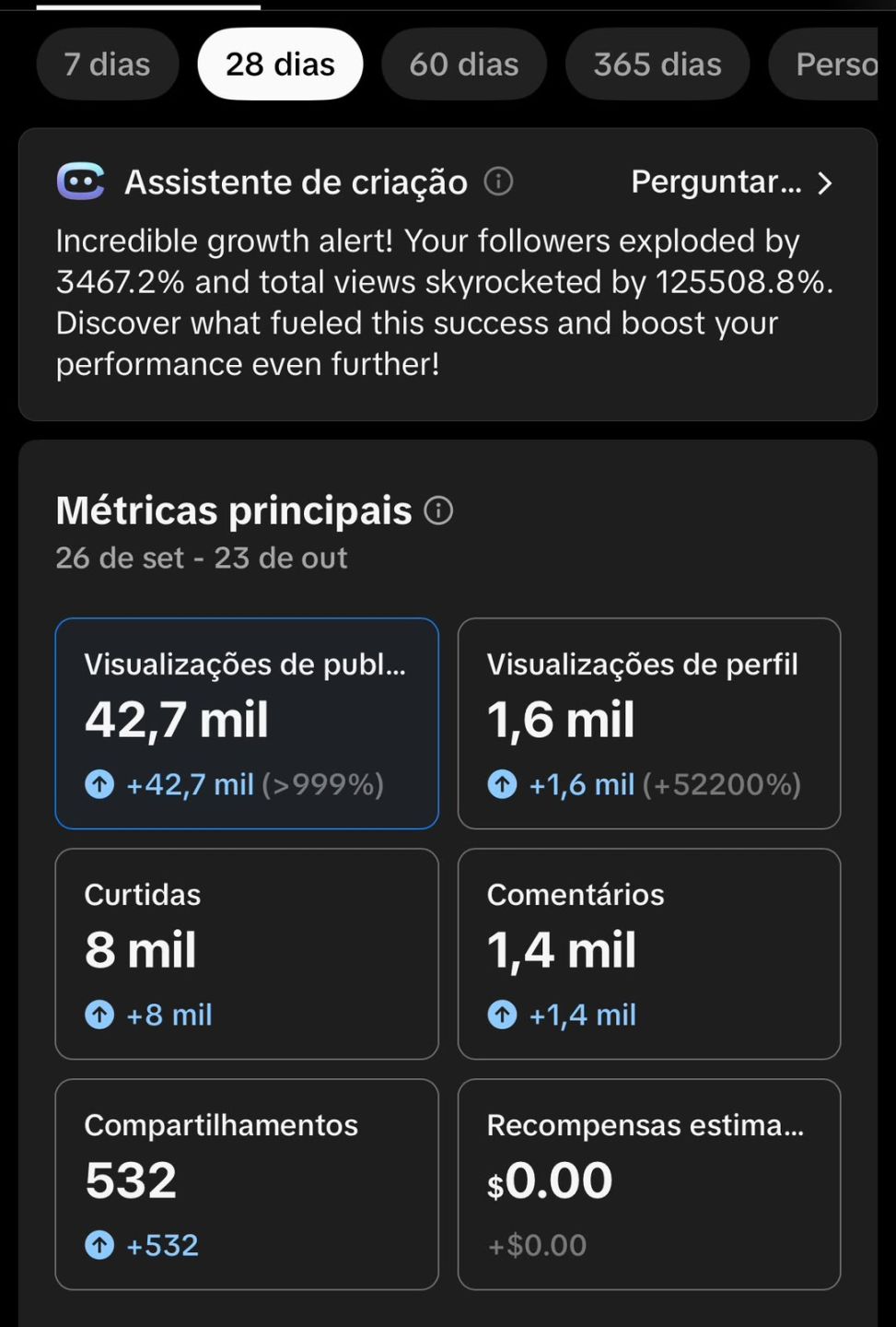 Conta Tik Tok com 10K Seguidores Reais Live Shop ( Engajamento Altissimo)
