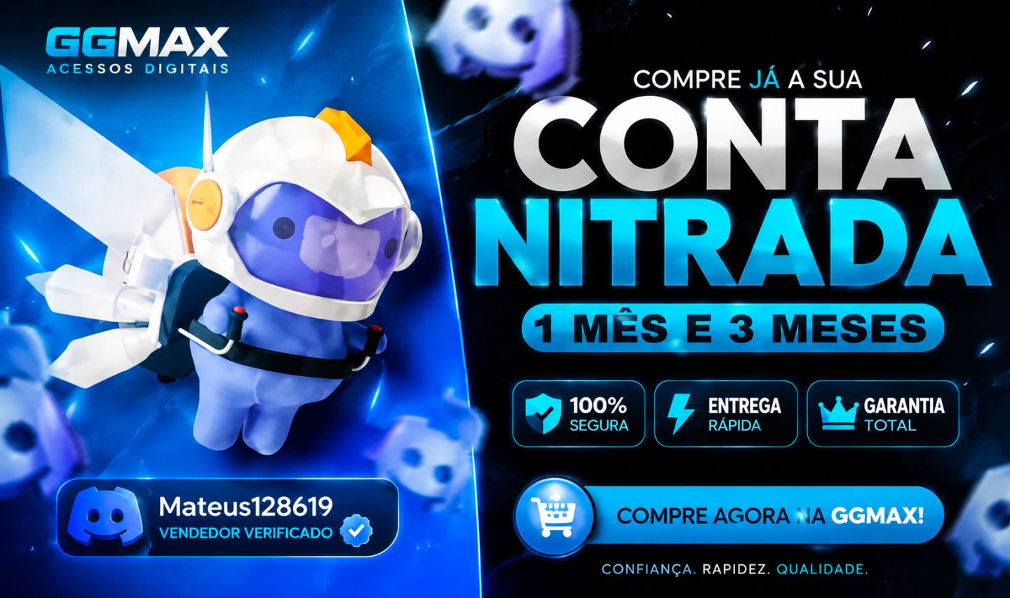 (MAIS BARATO) DISCORD CONTA NITRADA 3 MESES E 1 MÊS NITRO + VIRGEM !