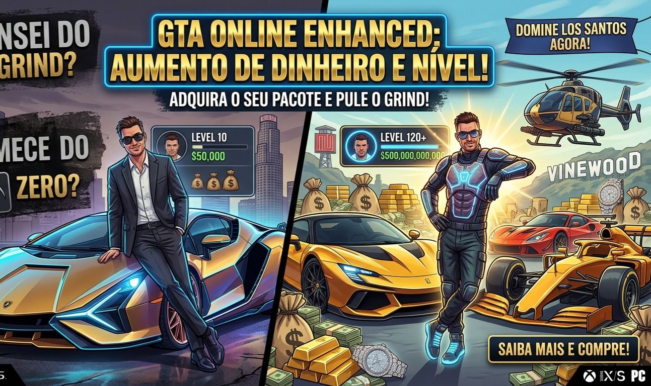 GTA 5 ENHANCED UP+ UP+ DE CONTA GOLD, LEVEL, ITENS,ACESSORIOS. 5.000.000.00: 5$
