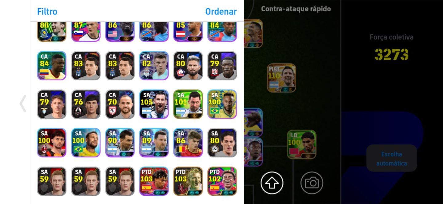 CONTA EFOOTBALL COM MESSI BIG TIME E CRISTIANO BIG TIME!!