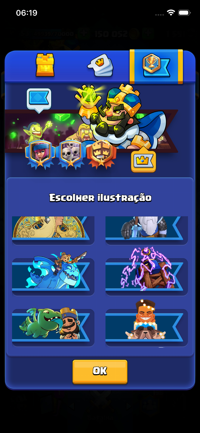 CONTA DE CLASH ROYALE UPADA E ANTIGA