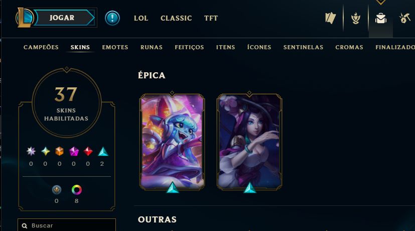 CONTA LOL SKIN LULU E NAMI + ESMERALDA 3 MMR MESTRE