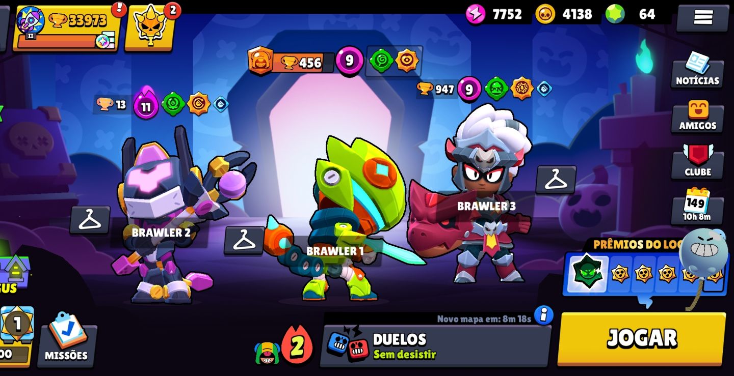 Conta brawl stars todos os brawlers 108/108