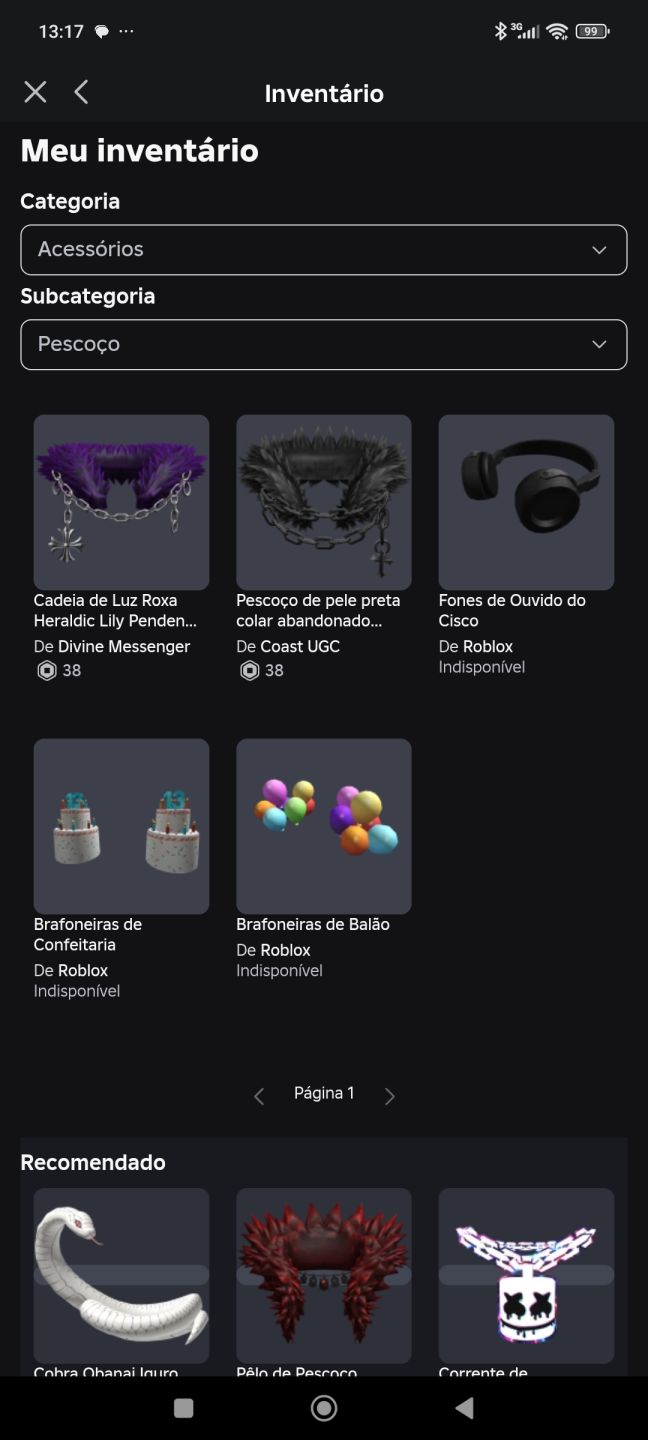 Conta Roblox antiga e rara diversos itens