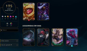 Conta LoL 120+ skins - lvl 239 - Ex dimond - MMR Alto! - 150+ campeões