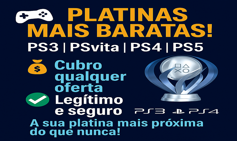 Troféu de Platina Qualquer Jogo e LEVEL 999 + 1000 PLATINAS na sua conta!