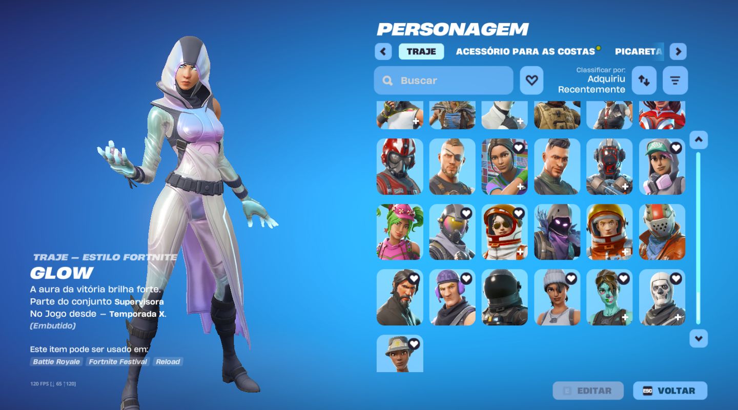 Conta Fortnite com 205 Skins Picareta Minty Axe/Glow/agente corrupto/ o ceifador
