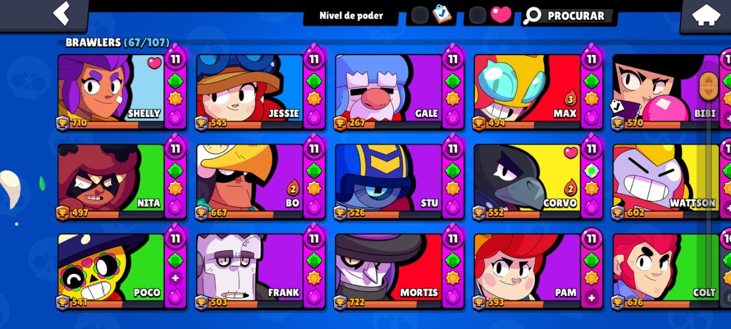 CONTA DE 2019 COM SKINS IMPOSSIVEIS DE CONSEGUIR +16 BRAWLERS NIVEL 11 !!!