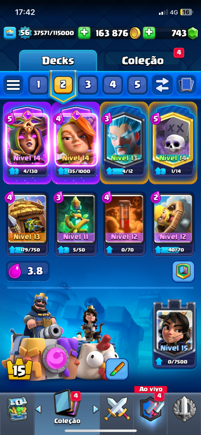 CONTA CLASH ROYALE 10K DE TROFEUS MUITAS EVOS