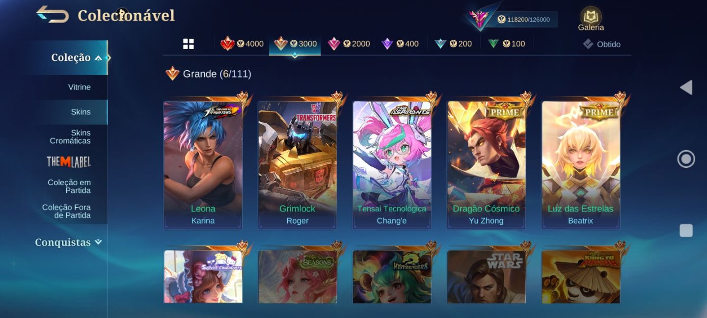 Conta mobile legends bang bang
