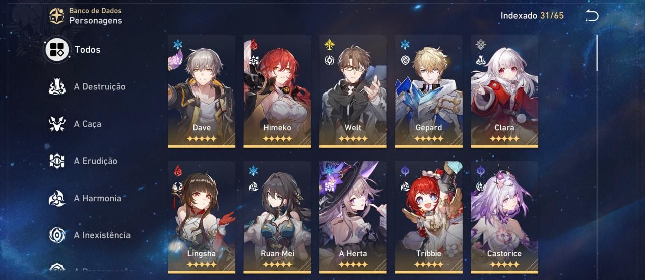 Conta Honkai Star Rail ( End Game ); Herta E2S1 + Tribbe E1S0 +Castorice E0S1 E+