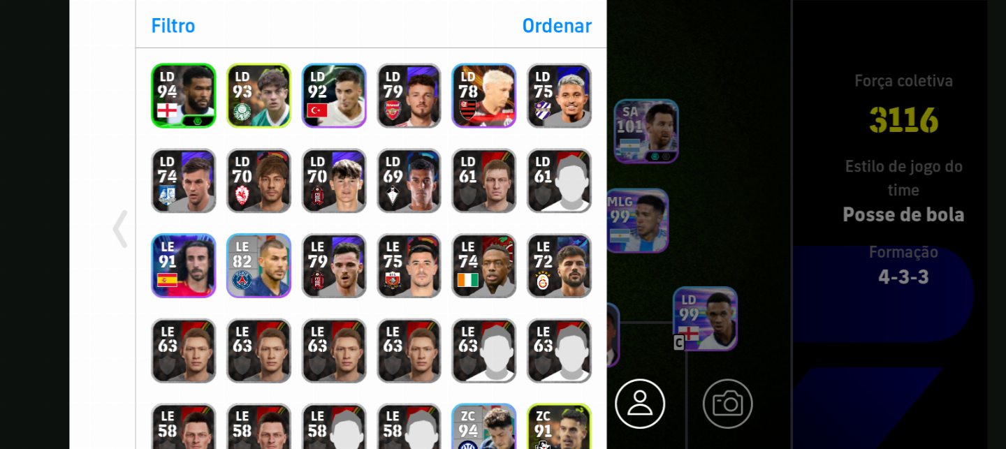 CONTA EFOOTBALL 3116 FORÇA | Zanetti 103, Ednilson, MESSI 101, inzaghi 102