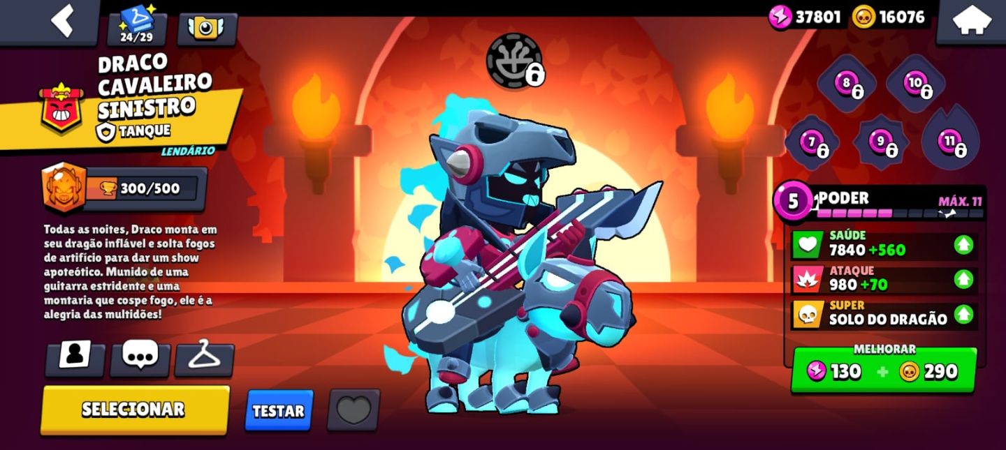 Conta do brawl stars com o primeiro passe com muitas skins lendárias