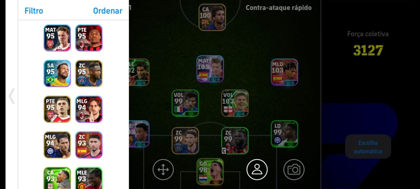 Conta eFootball Força 3127 | Messi + Neymar | Time Muito Forte