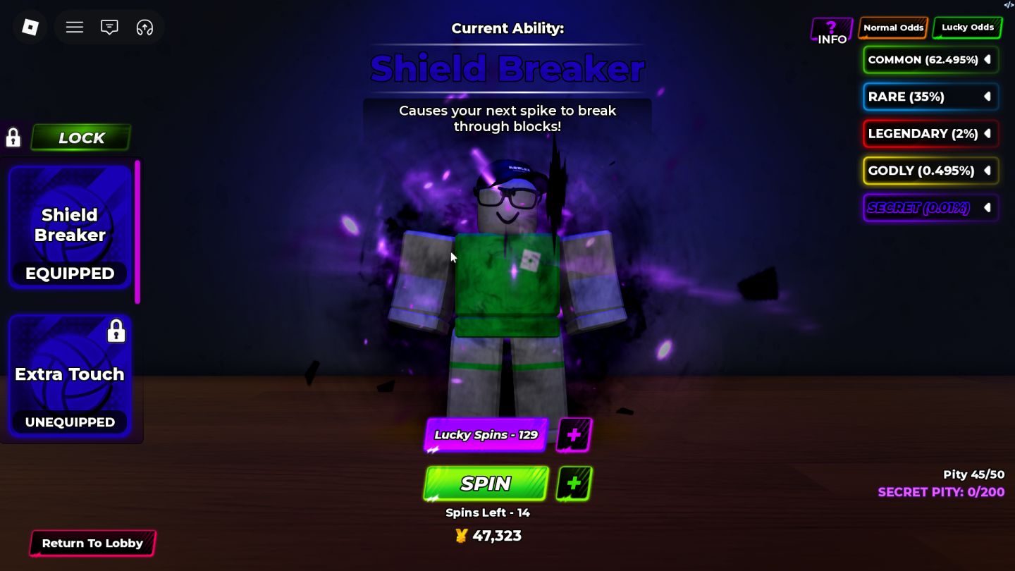 CONTA DE VOLLEYBALL LEGENDS COM TSH +SHIELD BREAKER+332 LUCKY SPIN+2 SLOTS EXTRA