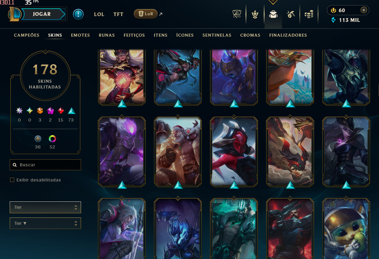 Conta LOL Diamante | 178 Skins | Todos Campeões | Desde 2016
