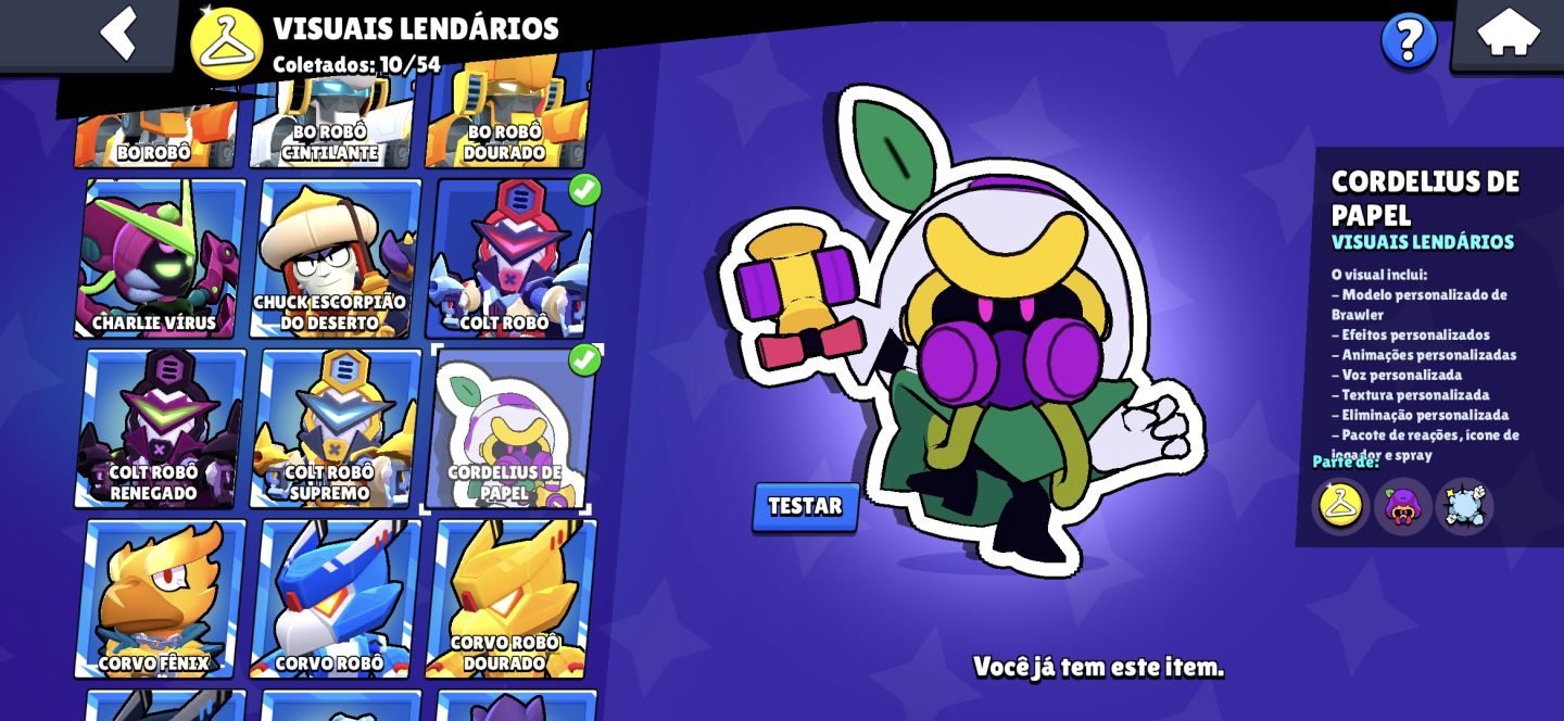 CONTA BRAWL STARS FULL LENDÁRIOS E ULTRA