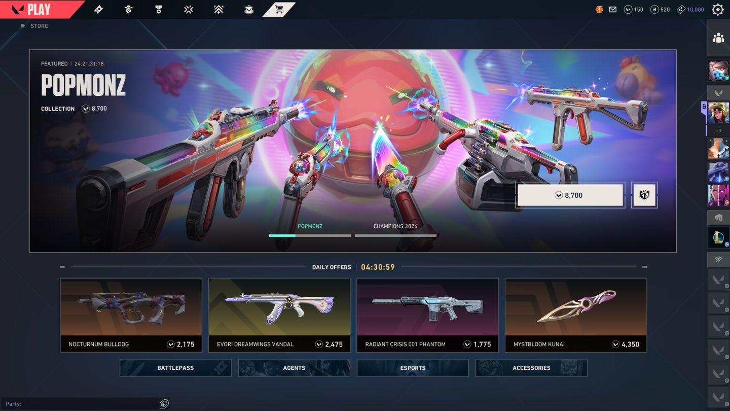 Conta Valorant OURO 3 com Pacote Arcane e Vandal Gaia e Passes