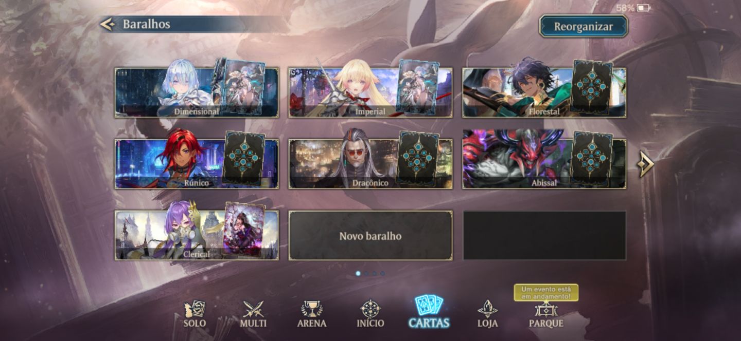 Conta convidado (guest) de shadowverse latino América level 15 com 130+ cards