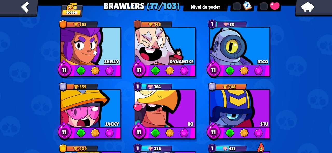 CONTA BRAWL STARS - 20.898 TROFÉUS | 77/103 BRAWLERS | PRESTÍGIO 9