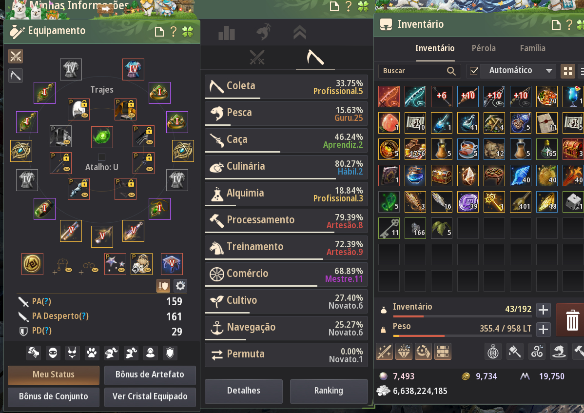Conta Black Desert SA 893 GS 2 arma deca Vell Brilhante
