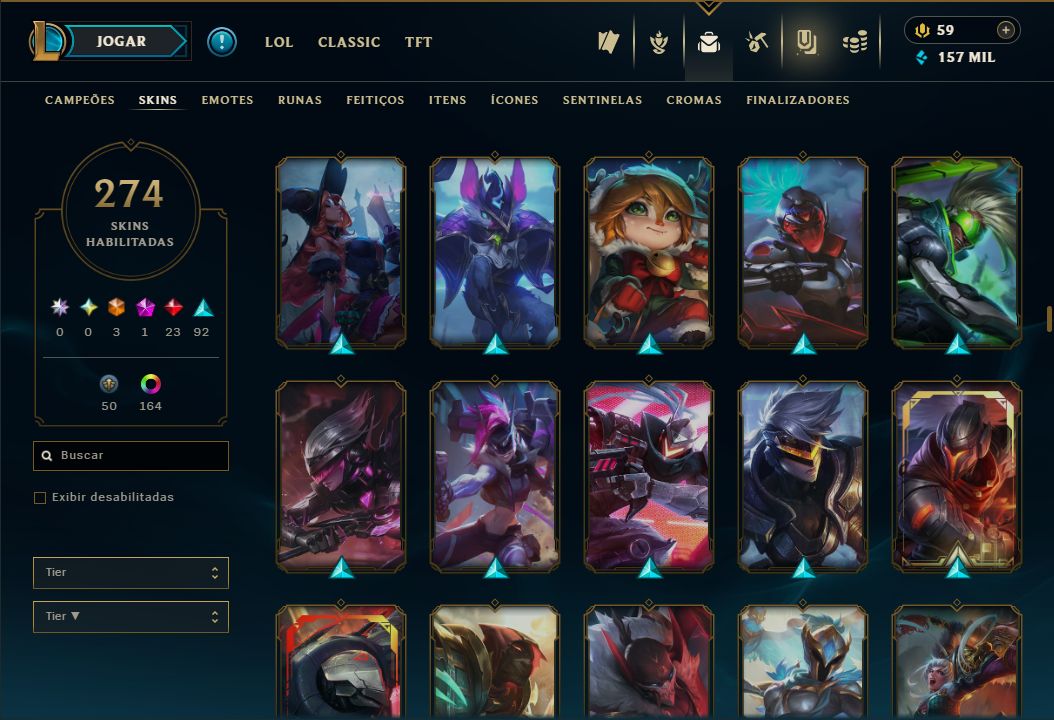 LENDÁRIA YASUO EMISSÁRIO + [ QUASE 300 SKINS HABILITADAS ] + [ TROCA NICK ]