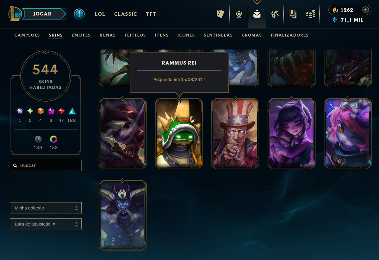 CONTA DE COLECIONADOR LOL + TFT + VALORANT