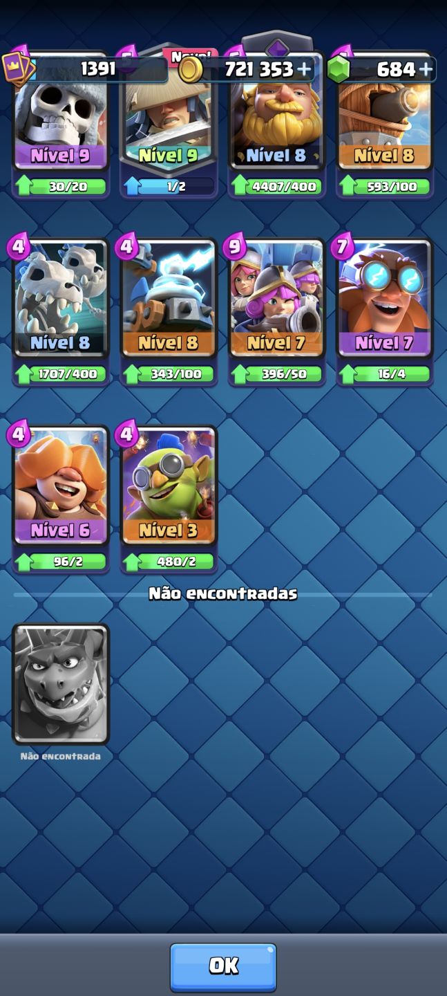 Conta Clash Royale, 4 Evos e 2 herói