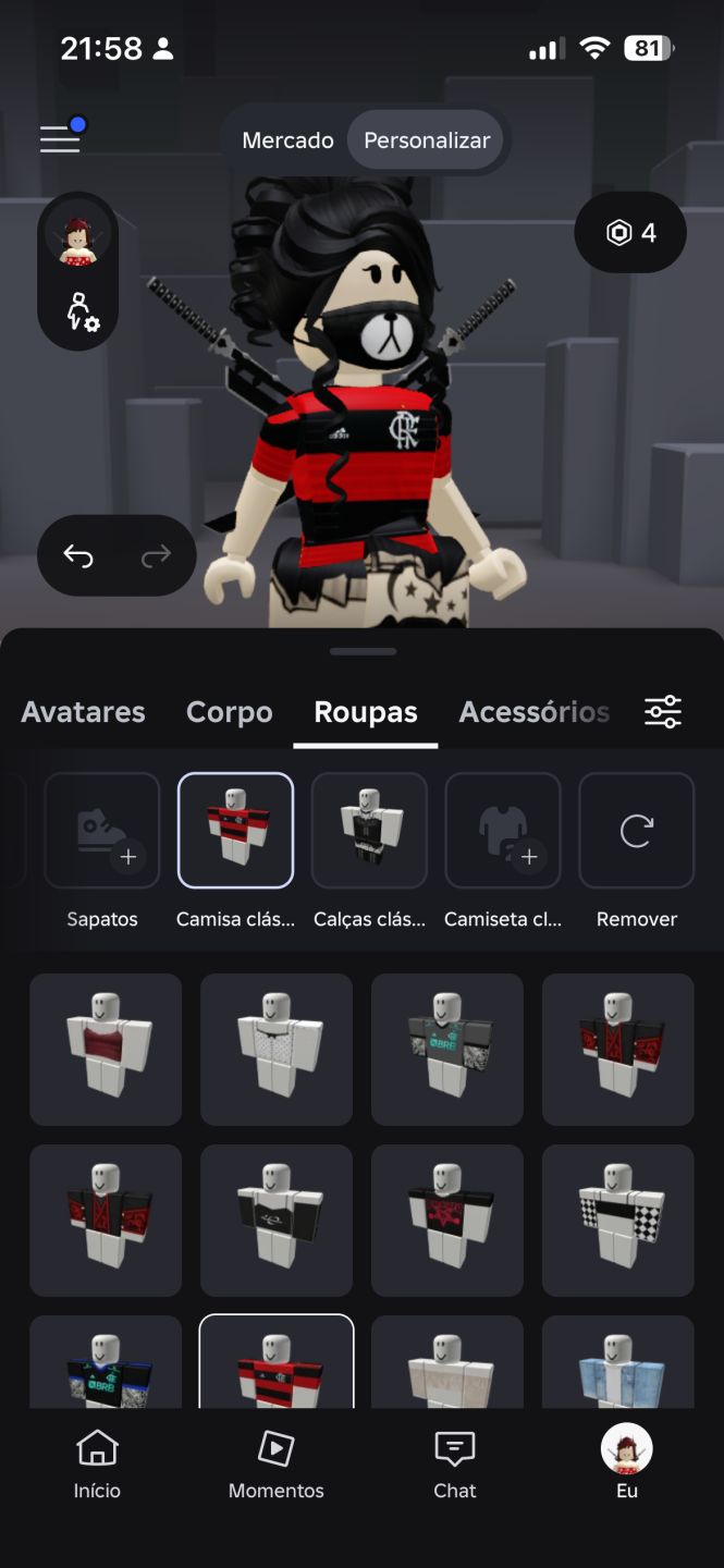 Conta de Roblox com muita skin Feminina e masculina
