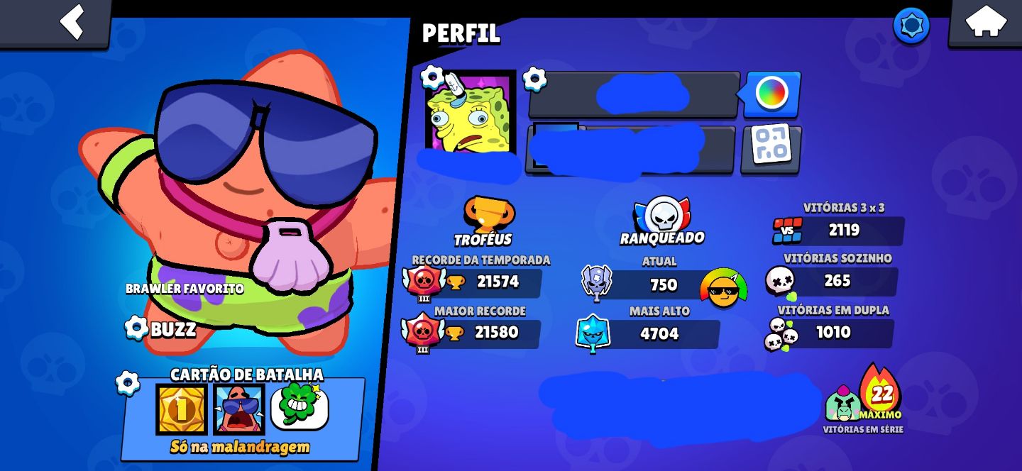 CONTA BRAWL STARS 21k 69 BRAWLERS ANO 1