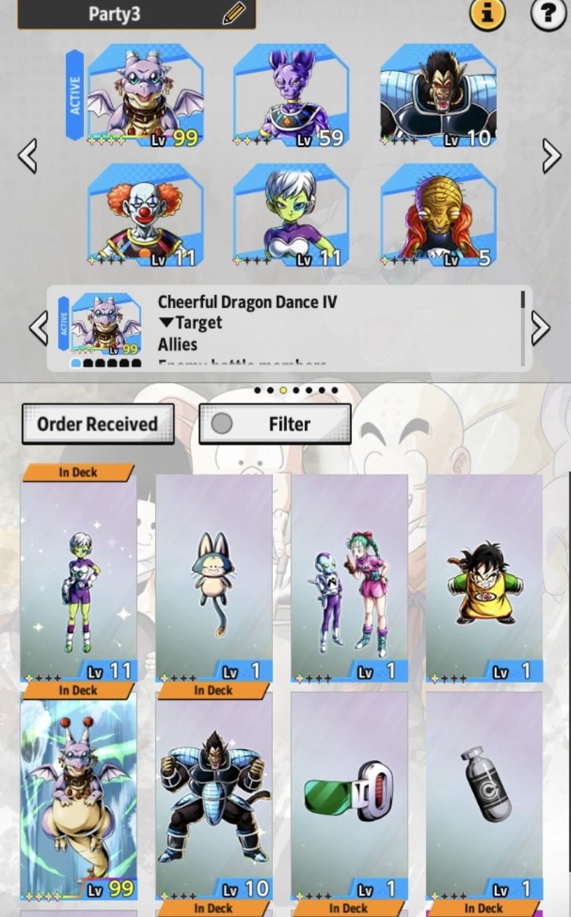 Conta dragon ball legends com vários legends e ultra + squadra de brinde
