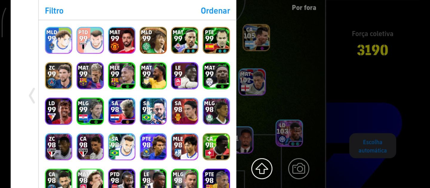 EFootball | Elenco 3190 | Messi 105 | Neymar 103 | Haaland 102 | Cartas Espec