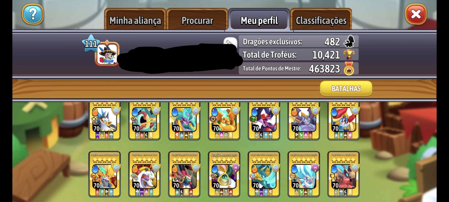 Conta de Dragon City com várias Skins