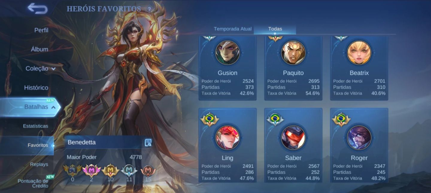 Conta Antiga Lvl 129, Full Herois, Full Emblemas, Muitas Skins e Colecionaveis!!