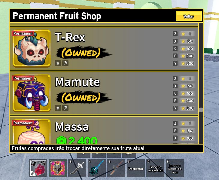 CONTA DE BLOX FRUITS COM 17 FRUTAS PERMS!! (ultima conta disponivel)